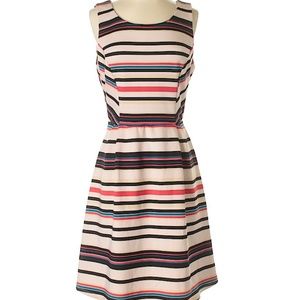 Gibson & Latimer Blush Pink Striped Scuba Dress